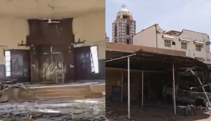 Templos foram destruídos durante a guerra no Sudão. (Foto: Reprodução/CBN News).