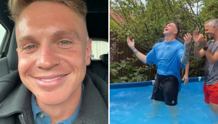 Joe Weller após anunciar sua conversão e durante seu batismo. (Foto: Captura de tela/Instagram/...