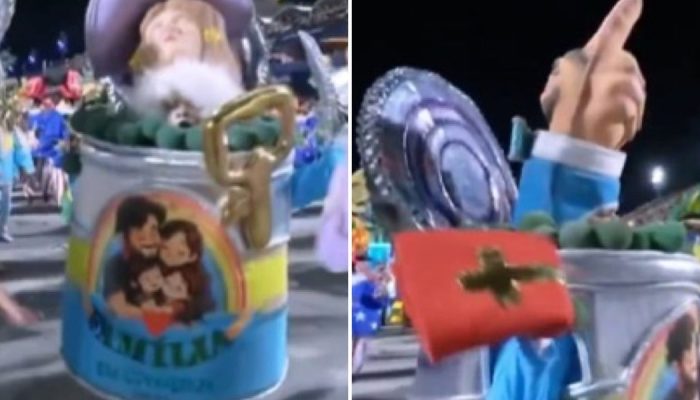 O desfile da Acadêmicos de Niterói. (Foto: Reprodução/X/Poder 360)