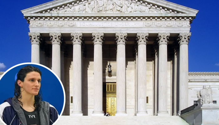 Fachada da Suprema Corte dos EUA, em Washington, D.C.; Lia Thomas, nadador trans. (Foto: Wikipedi...