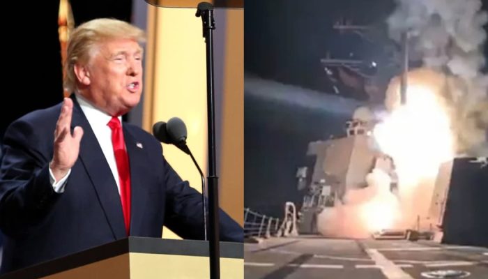 O presidente Trump ordenou o ataque na Nigéria. (Foto: Ali Shaker/VOA/Reprodução/X/Department ...