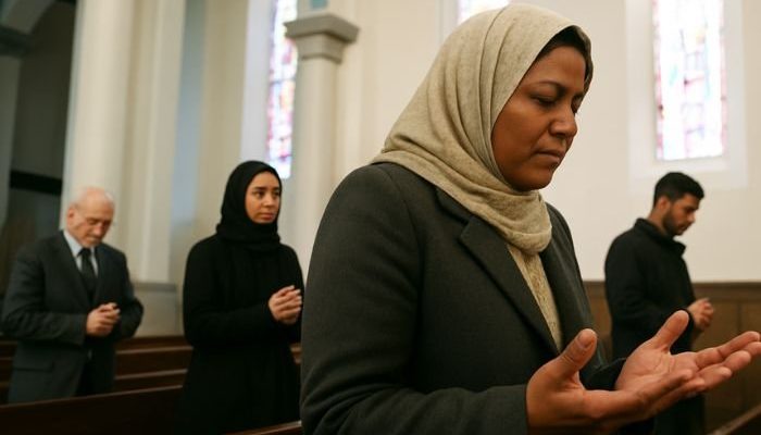 Cristãos em uma igreja no Irã (Foto: Canva IA)
