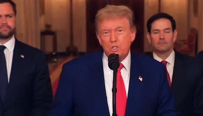 Donald Trump discursa após EUA atacar o Irã (Foto: Reprodução)