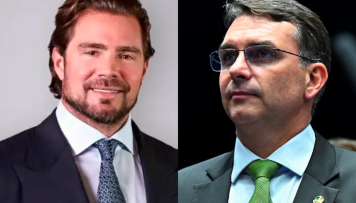 Daniel Vorcaro e Flávio Bolsonaro. (Foto: reprodução)