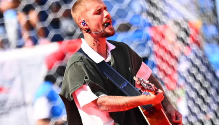 Justin Bieber canta 'Everything Hallelujah' na final da Copa do Mundo 2026 (Foto: Reprodução)