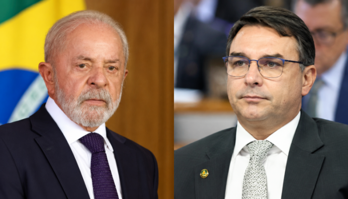 Lula e Flávio Bolsonaro. (Foto: Reprodução)